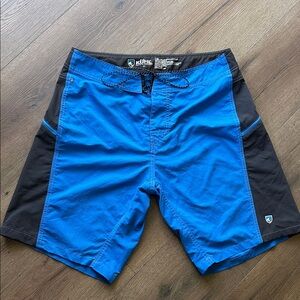 Kuhl Men's Royal Blue and Black Swim Board Shorts !! Size 33